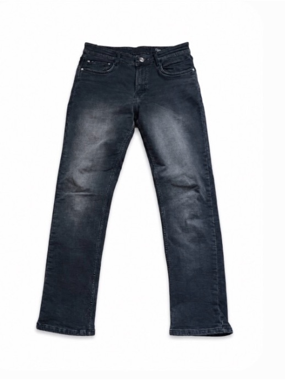 Straight Jeans in Washed Black